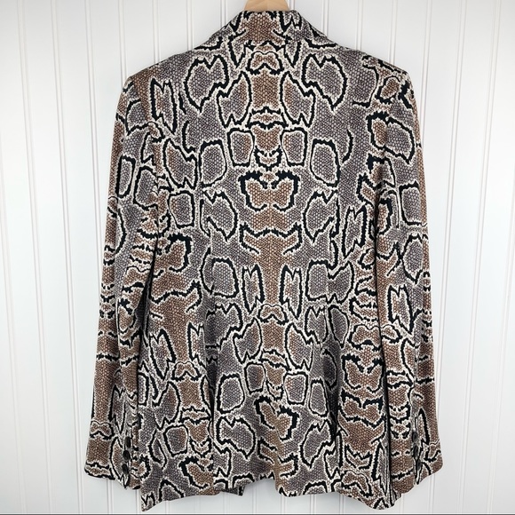 CAbi #3733 Python Blazer Snake Print Tan Gray Jacket Size 8 - Picture 7 of 12